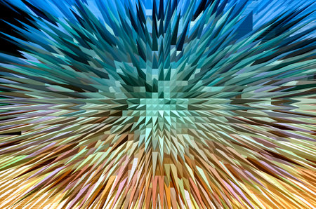 abstract background with blue and yellow geometric shapes - 3d illustration