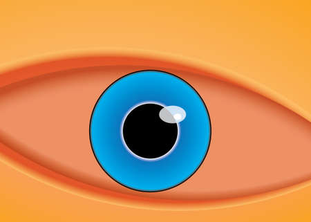 illustration of blue eyes on an orange backgroundのイラスト素材
