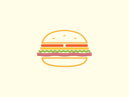 Minimalistic Burger Illustrationのイラスト素材