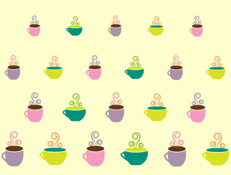 Coffee cups and teacups pattern/ backgroundのイラスト素材