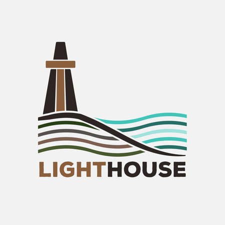 Lighthouse Illustration Logo Simple Styleのイラスト素材