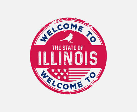 Welcome to Illinois Cardinal State Bird Badgeのイラスト素材