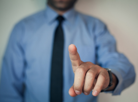 Businessman pointing finger.の写真素材