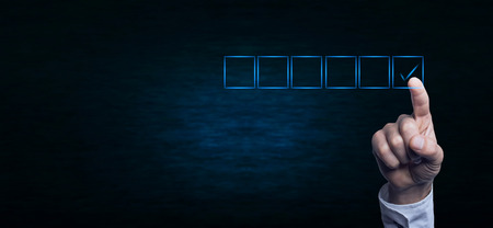 Hand with checkbox.