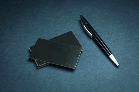 Black business cards.の写真素材