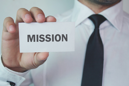 Mission text on a business card.の写真素材