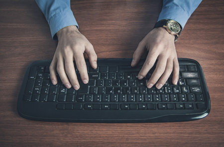Businessman working in computer. Business conceptの写真素材