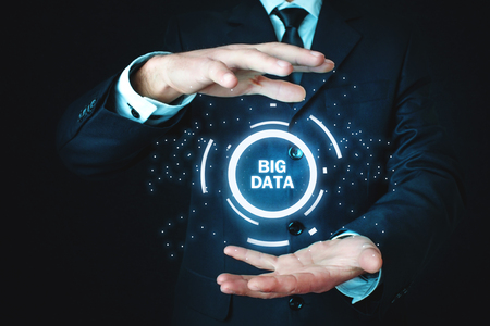 Man holding Big Data concept. Business, Technology, Internet conceptの写真素材