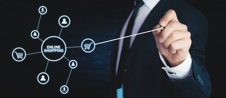 Man with Online Shopping concept. Business technology internet conceptの写真素材