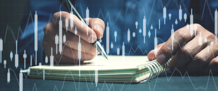 Businessman analyzing investment charts. Business conceptの写真素材