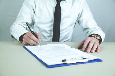 Businessman signing contract. Business conceptの写真素材