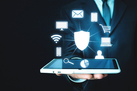 Data protection and cyber security concept. Information safety. Concept of business and internet technologyの写真素材