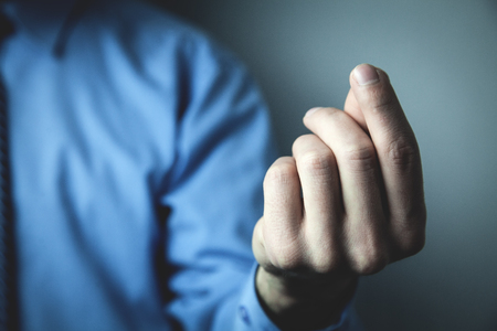 Businessman pointing fingers. Business conceptの写真素材