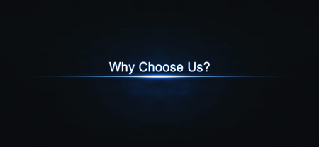 Why Choose Us on blue light background.の写真素材