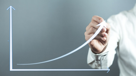 Businessman drawing growth chart. Business conceptの写真素材