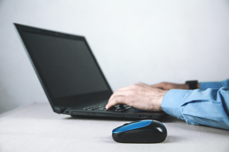 Businessman using laptop. Business concept