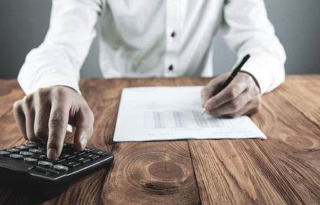 Businessman working with financial documents. Business concept の写真素材