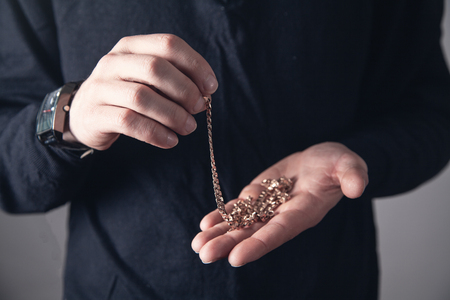 Man with a expensive bracelet. Fashion accessories and jewelryの写真素材