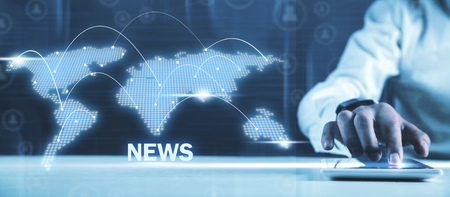 World map. News. Internet, business, connectionの写真素材