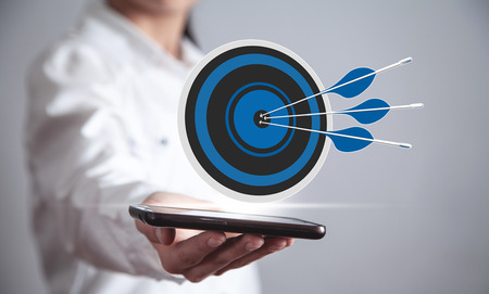 Human Target dart with arrows. Business conceptの写真素材