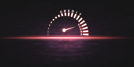 Credit score text with speedometer. Business conceptの写真素材
