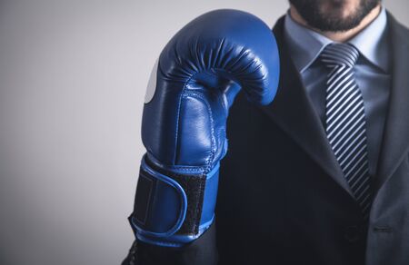 Businessman in boxing glove. Business, Power, Sportの写真素材