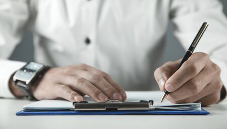 Businessman working with financial documents. Business conceptの写真素材