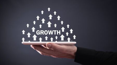 Word Growth with arrows. Business developmentの写真素材