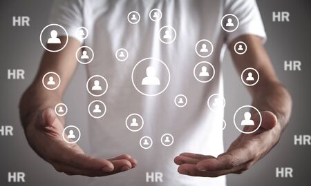Human resources. Social network with people iconsの写真素材