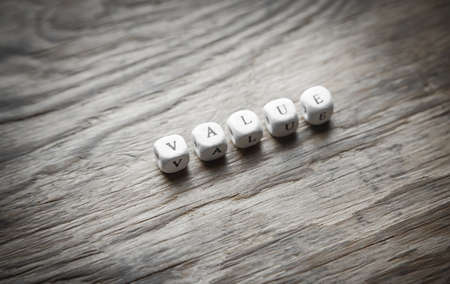 Word Value on the wooden cubes.の写真素材