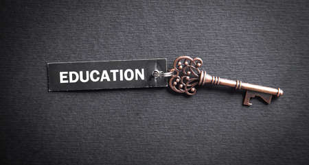 Education word with a retro style key.の写真素材