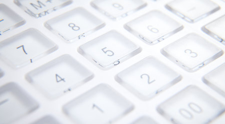 White calculator keyboard. closeup. businessの写真素材