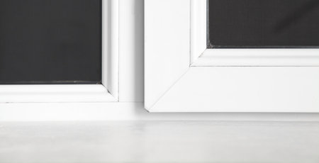 View of window with empty white sill.