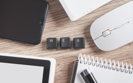 Word Web on the computer keyboard buttons.の写真素材