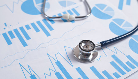 Medical charts and stethoscope. medical conceptの写真素材