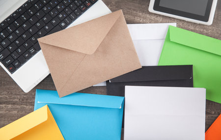 Mail envelope on the business desk.