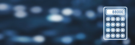 Calculator icon illustration. Space for your textの写真素材