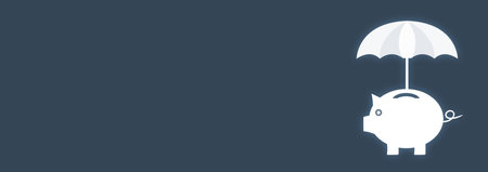 Piggy bank with umbrella. save money. financial insuranceの写真素材