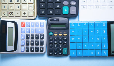 different calculators. business. finance. Accountingの写真素材