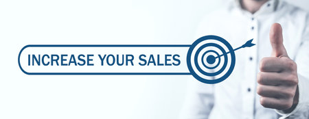 Male hand making thumb up. Increase Your Sales