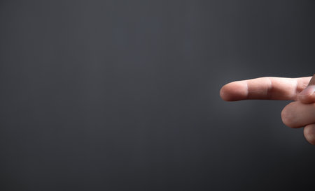 Pointing or touching finger in screen.の写真素材