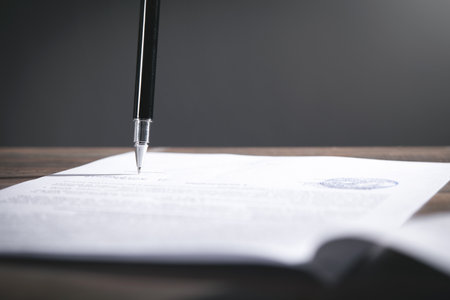 Pen signing in contract. businessの写真素材