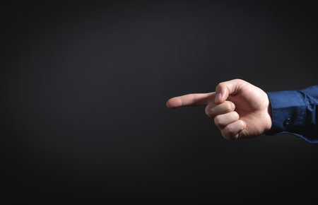 Pointing or touching finger in screen.の写真素材