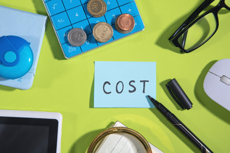 Text Cost in sticky note with a business object.の写真素材