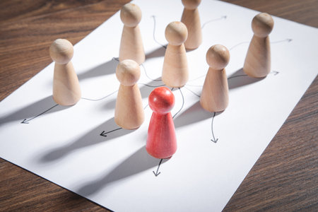 concept of choice. human figures and direction arrows