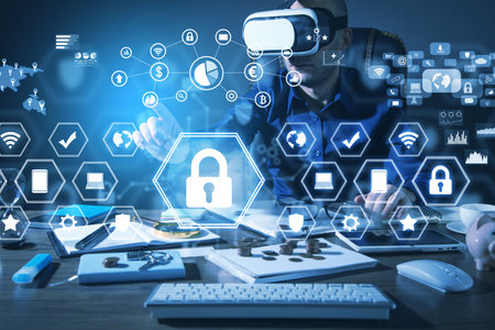 Concept Internet security. network. technology. data security