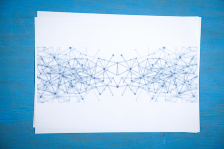 Network connection on white paper. Internet. communication