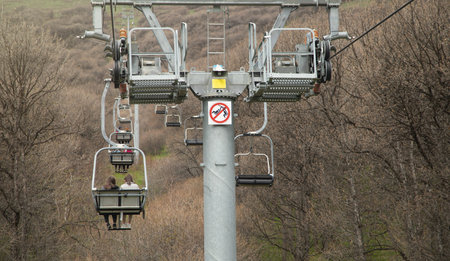 Ropeway at the Jermuk. Armenia. beautiful view