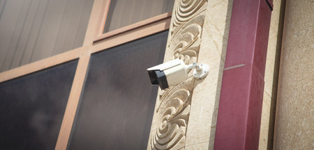 CCTV security camera at the wall.