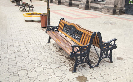 Bench in the city. Gyumri. Armenia